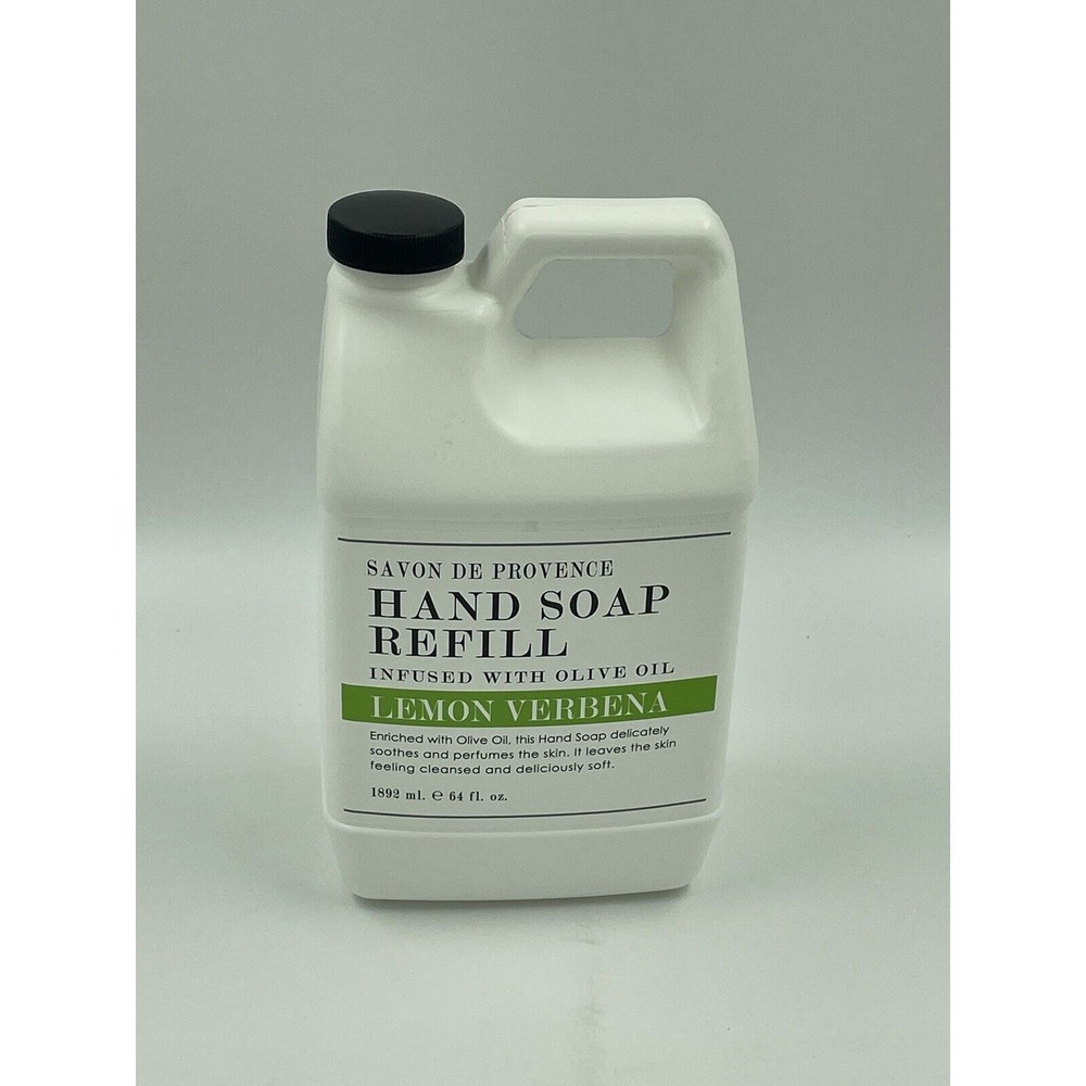 HOME & BODY SAVON DE PROVENCE HAND SOAP REFILL LEMON VERBENA OLIVE OIL 64oz - Picture 3 of 11